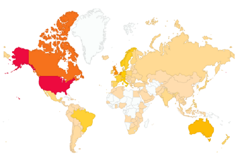 (All the Countries that have viewed my blog. Countries in white have NOT viewed it)